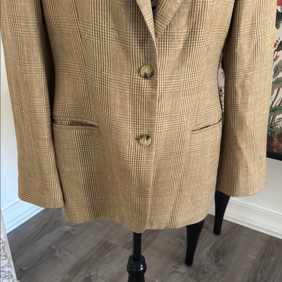 Lauren Ralph Lauren silk/linen/wool Plaid Blazer size 10 - Picture 3 of 14